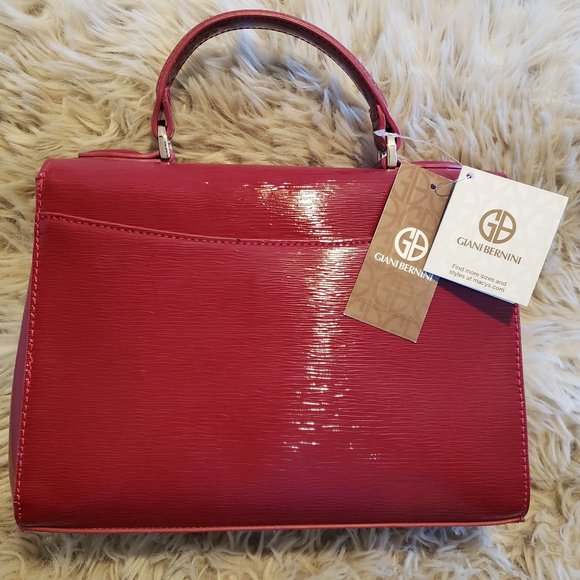 Giani Bernini Bark Patent Purse AND matching Wallet - Red - Picture 2 of 9